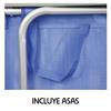 Imagen de Silla playa aluminio multiposicion azul con reposacabezas 25 cm., almohadilla, bolso lateral y reposabrazos gris,  80x65x45cm, 25 cm altura asiento