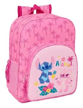 Imagen de Mochila Junior Adapt.Carro Stitch "Chill" 32x38x12 Cm
