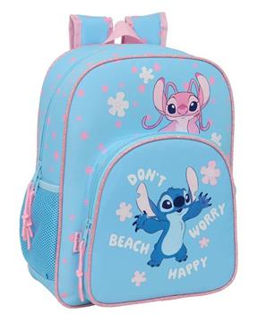 Imagen de Mochila Junior Adaptable a Carro Stitch "Happy" 32x38x12 Cm