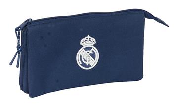 Imagen de PORTATODO TRIPLE REAL MADRID CHICA MARINO 22X12X3 CM