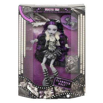 Imagen de Muñeca Monster High Reel Drama Clawdeen en blanco y negro.
