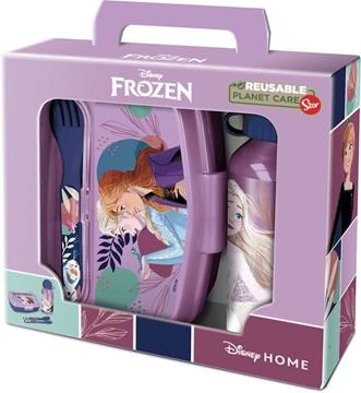 Imagen de Set De Botella Y Sandwichera + Cubiertos Frozen "Cool Days" 21X18X7Cm