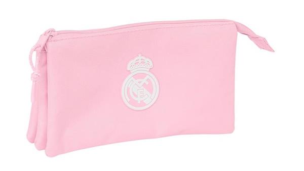 Imagen de PORTATODO TRIPLE REAL MADRID CHICA ROSA 22X12X3 CM