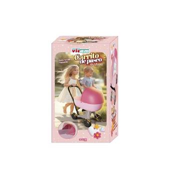 Imagen de Carro de Paseo con capota movil para muñeca o peluches. 56x24x30 cm