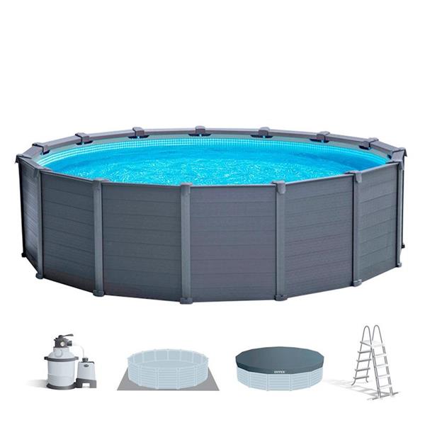 Imagen de PISCINA GRAPHITE GRAY PANEL D478X124 CM(C/BOMBA AREN