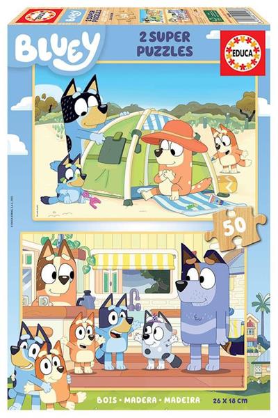 Imagen de Puzzle 2X50 de Bluey Infantil (Madera)