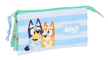 Imagen de Portatodo Triple Bluey "Sisters" 22x12x3 Cm