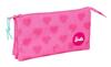 Imagen de Portatodo Triple Barbie "Corazones" 22x12x3 Cm
