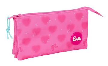 Imagen de Portatodo Triple Barbie "Corazones" 22x12x3 Cm