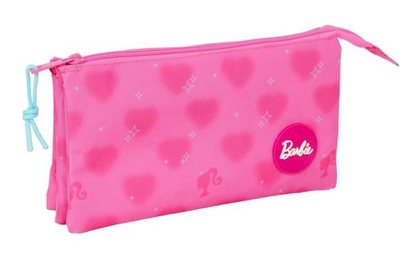 Imagen de Portatodo Triple Barbie "Corazones" 22x12x3 Cm