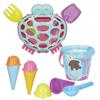 Imagen de Cubo De Playa Cangrejo diametro 14 cm con pala,rastrillo 3 moldes de Helado.