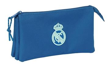 Imagen de PORTATODO TRIPLE REAL MADRID CHICA AZUL 22X12X3 CM