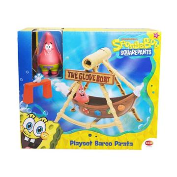 Imagen de Barco Pirata Bob Esponja con Figura Patricio 4.5 cm y Accesorio. 