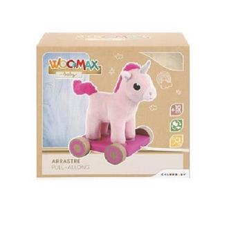Imagen de Arrastre de Madera Peluche Unicornio 13x15x20 cm