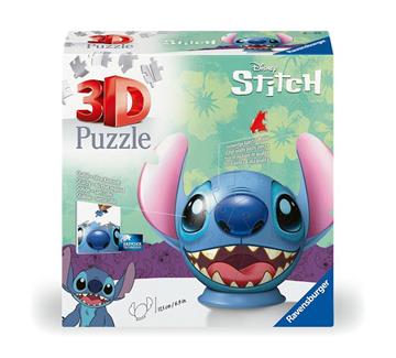 Imagen de Puzzle 3D 72 piezas Stitch con orejas 17,5 cm.