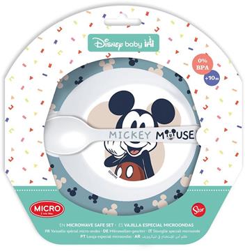 Imagen de SET MICRO TODDLER 2 PCS (CUENCO Y CUCHARA) MICKEY MOUSE FULL OF SMILES
