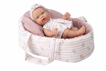Imagen de Muñeca Elegance 26 Cm Pillines Rosa C/Capazo C/Bolsa (Cuerpo Vinyl)