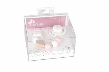 Imagen de Set Chupete  C/Cadena De Piezas De Madera Y Pinza Blanca