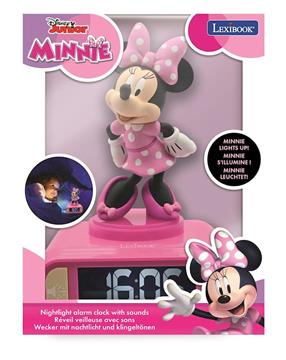 Imagen de Despertador digital con luz nocturna 3D de Minnie y efectos de sonido.