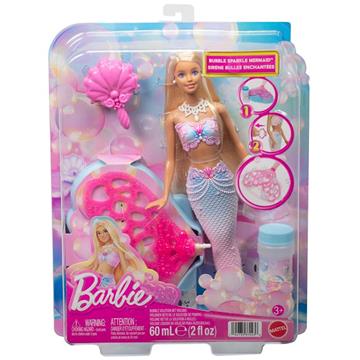 Imagen de Muñeca Sirena Barbie Fantasía Pompas De Jabón 32x25x6 cm