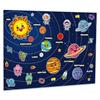 Imagen de Juego  Descubre el Sistema Solar.Panel de filtro con velcro contiene 42 figuras espaciales