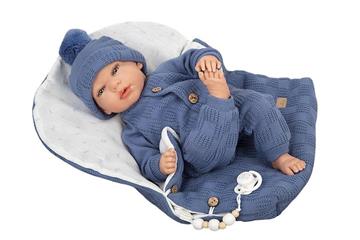 Imagen de Muñeco Reborn Arias 40 Cm Alberto Azul C/Saco Dormir