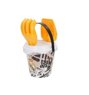 Imagen de Cubo Playa Real Madrid 14 Cm Con Pala y Rastrillo.