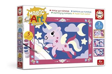 Imagen de Juego Magic Art Number Unicornios. Aprende la concentracion y cordinacion mientas te diviertes pintando.