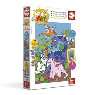 Imagen de Juego Magic Art Number Dinosaurios. Aprende la concentracion y cordinacion mientas te diviertes pintando.