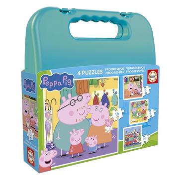 Imagen de Puzzle Maleta Progressivos Peppa Pig  6-9-12-16 piezas