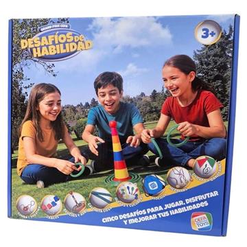Imagen de Juego Desafios De Habilidad Grand Prix Cefa. Incluye accesorios necesarios (Zancos, Lanza Aros cono y anillos, cuerda para saltos.......)