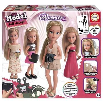 Imagen de Juego Diseña My model Influencer Incluye 1 Muñeca articulada,tela con patrones preimpresos,plantillas con accesorios y accesorios.