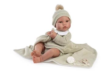Imagen de Muñeca Recién Nacido Erik toquilla verde 42cm