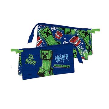 Imagen de Estuche Triple Minecraft Boom Creeper 10 x 23 x 4 cm.