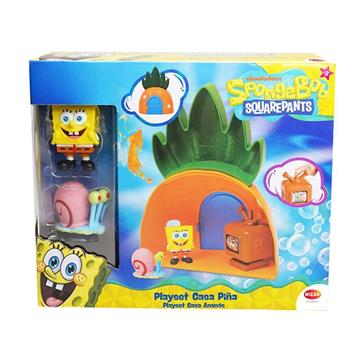 Imagen de Casa Piña Bob Esponja con 2 Figuras 17,78x15,24x7,6 cm.