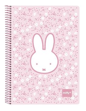 Imagen de Libreta Cuarto 80 H. Tapas Duras Miffy "Flores" 15,5x22x1 Cm