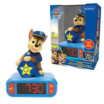 Imagen de Despertador digital Paw Patrol con luz de noche 3D y efectos sonoros 15x10x20 cm