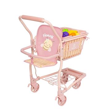 Imagen de Carro Compra Honey Portabebe Con Set 12 Frutas  Para Muñecas De Hasta 50 Cm. 30x50x62 cm