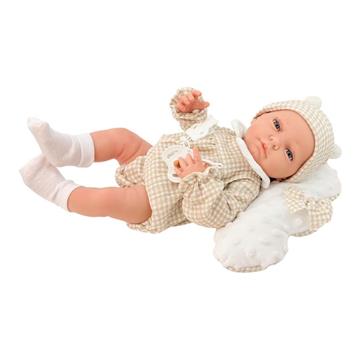 Imagen de Muñeco New Born Niño Vichy Beig Nube Blanca 45 Cm