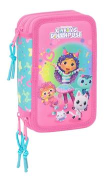 Imagen de Plumier Triple 37 Pcs Gabby'S Dollhouse "Confetti" 12,5x19,5x5,5 Cm