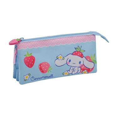 Imagen de Estuche Triple Cinnamoroll. Interior Totalmente Forrado Y Personalizado.  8 X 22 X 8 Cm.