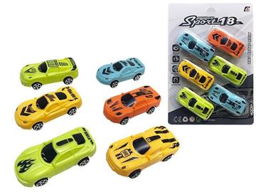 Imagen de Coches Pull Back en blister 6 coches. 19,5x28x3 cm