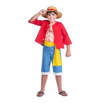 Imagen de Disfraz Luffy Sombrero, Chaqueta, Camiseta, Fajín Y Pantalón Talla 7-9 Y