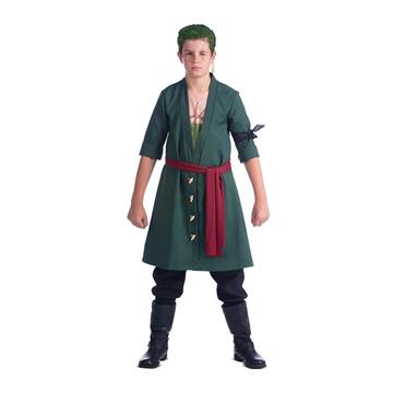 Imagen de Disfraz Roronoa Zoro Crema Para El Pelo, Pendientes, Chaqueta, Pañuelo, Fajín Y Pantalón Talla 10-12 Años