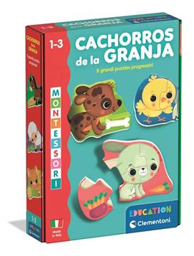 Imagen de Juego educativo Rompecabezas Cachorros De La Granja progresivos 2, 3 y 4 piezas.