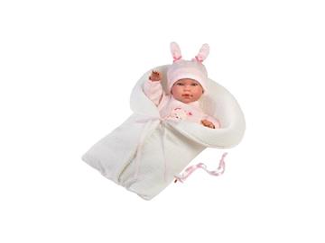 Imagen de Muñeca Abril Llorona Saquito 42 Cm cuerpo de tela y mecanismo de sonido.