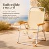 Imagen de Silla playa aluminio fija ocre, con asas para transportar, 88x57x51 cm, 37 cm altura asiento