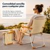 Imagen de Silla playa aluminio fija ocre, con asas para transportar, 88x57x51 cm, 37 cm altura asiento