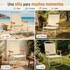 Imagen de Silla playa aluminio fija ocre, con asas para transportar, 88x57x51 cm, 37 cm altura asiento