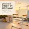 Imagen de Silla playa aluminio fija ocre, con asas para transportar, 88x57x51 cm, 37 cm altura asiento